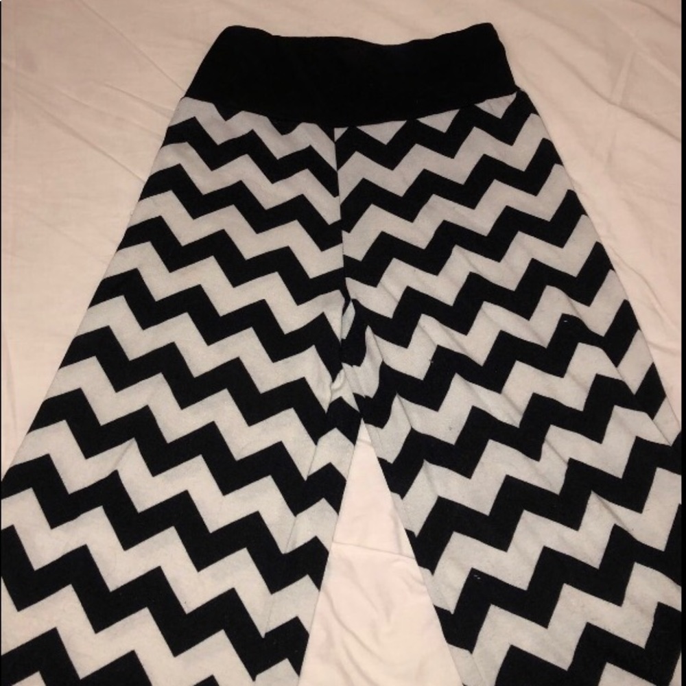 Black chevron pants